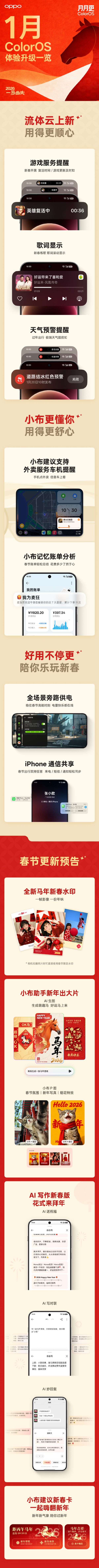 ColorOS 16一月体验升级一览：覆盖共100+款机型